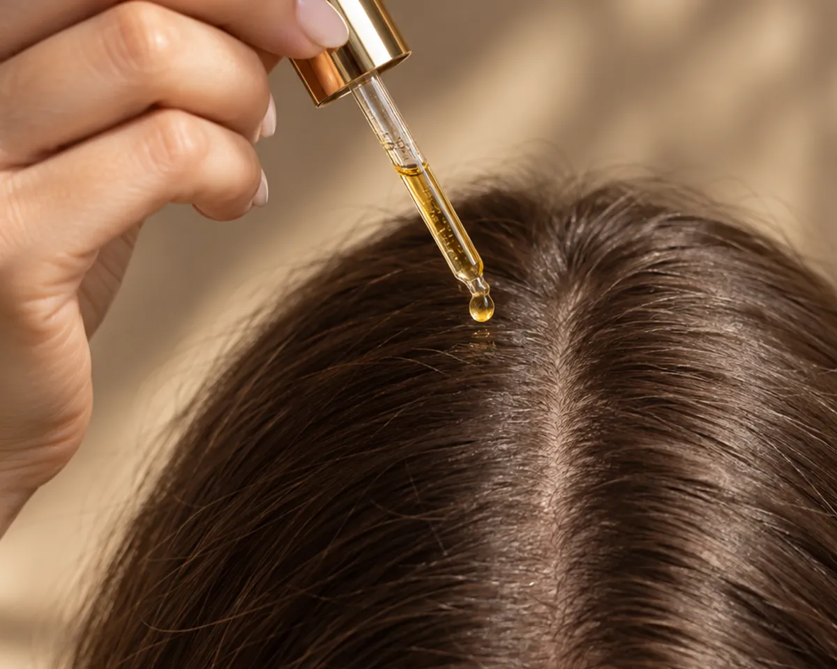 Aplicarea serului Folixir direct pe scalp